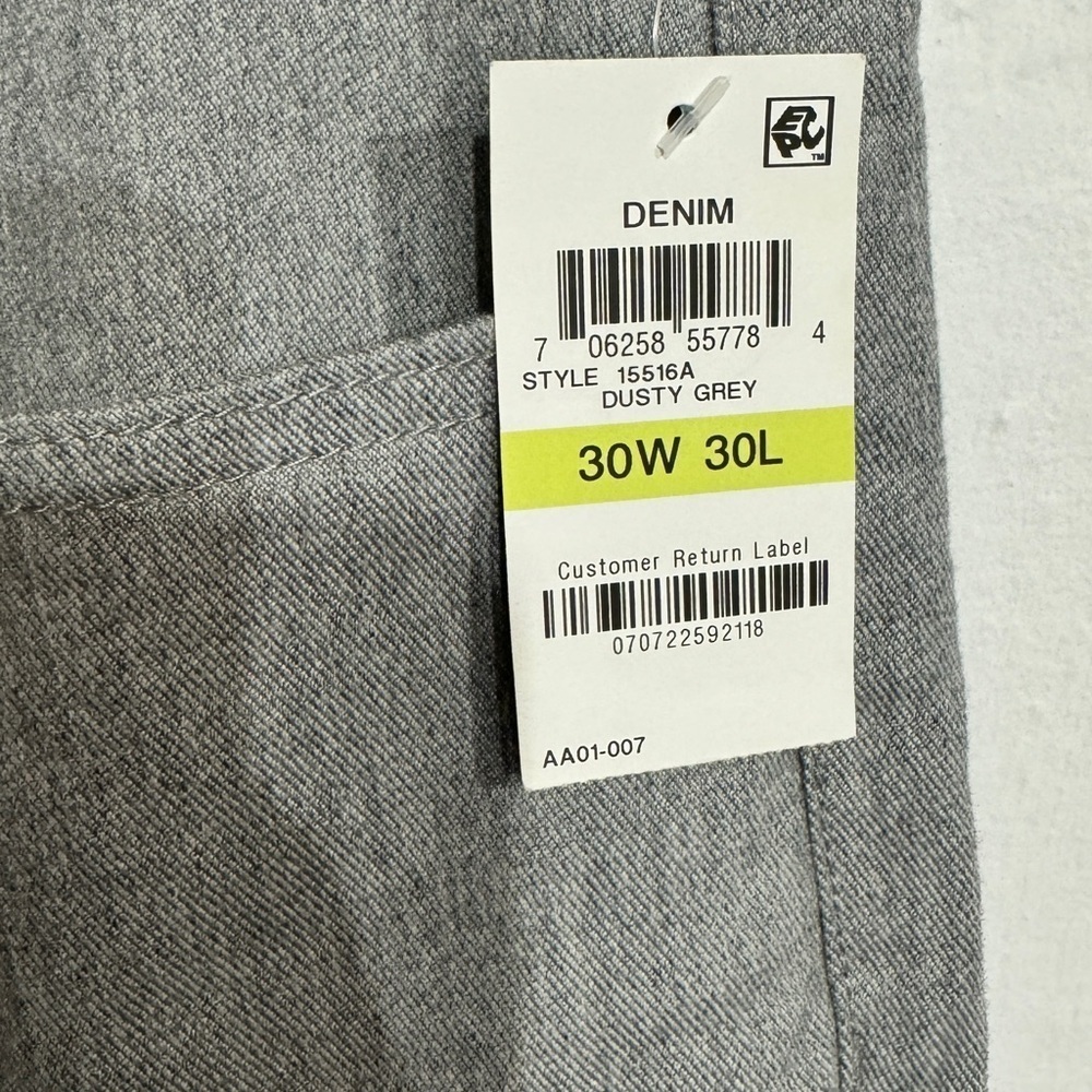 ALFANI Men's Gray Straigh leg Cotton Denim Pants 30/30 - Picture 5 of 6